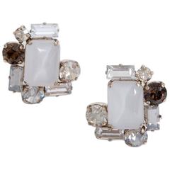 Philippe Ferrandis Glass & Crystals Clip-On Earrings