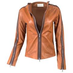 Maison Martin Margiela Butterscotch Leather Zip Jacket