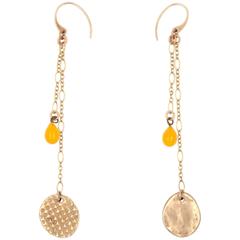 Bronze Japanese Glass Bead Earrings