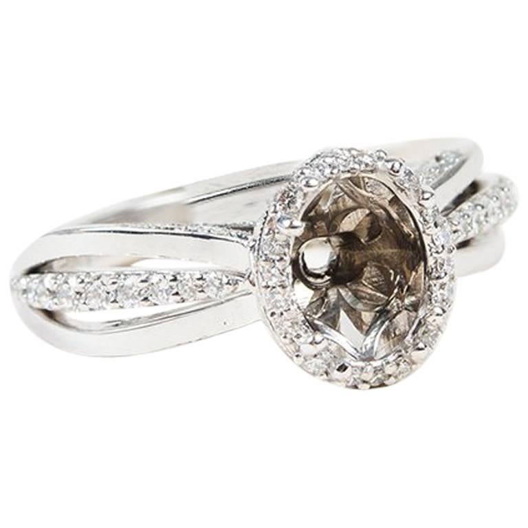 Tacori 00013314 18K Oval Diamond Dantela Engagement Setting For Sale