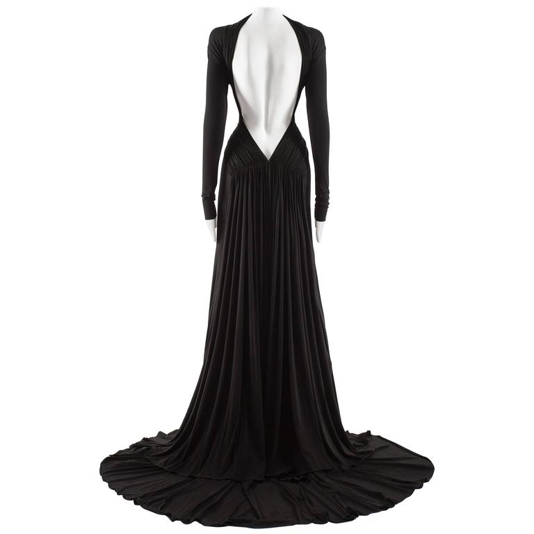 Hervé Leroux for Guy Laroche Spring-Summer 2005 black jersey evening gown  at 1stDibs
