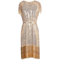Norman Norell Sequin and Fringe Shift Dress circa 1960s
