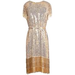 Norman Norell Sequin and Fringe Shift Dress circa 1960s 11