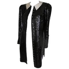 black and white sequin tuxedo gala coat 6