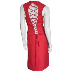 Vintage Gianni Versace Skirt & Lace Up Back Top 2