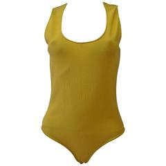 Retro Gianni Versace Yellow Bodysuit 1990s