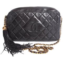 1995 Chanel Camera Bag Vintage - black leather 