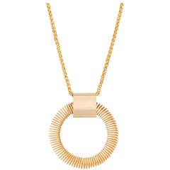 VERSACE c.1980's UGO CORREANI Large Gold Spring Pendant Statement Necklace NOS 4