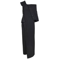 Yohji Yamamoto Black Deconstructed Jumpsuit w/Button Detail