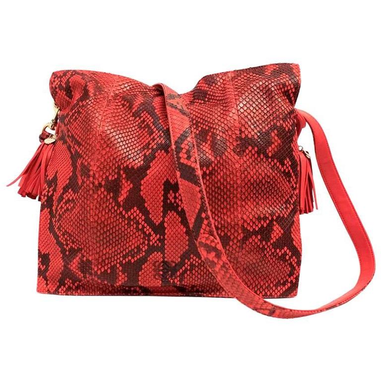 Loewe Red Snakeskin Bag For Sale at 1stDibs loewe snakeskin bag red snakeskin handbag red snake skin bag