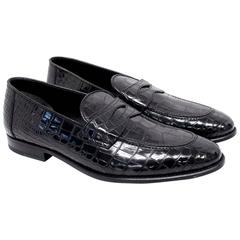 Tom Ford Men's Black Crocodile Leather Loafers