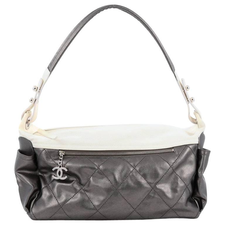 Chanel Biarritz Hobo Lienzo Acolchado Grande