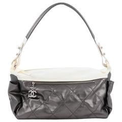 Chanel Biarritz Hobo Quilted Coated Canvas Large