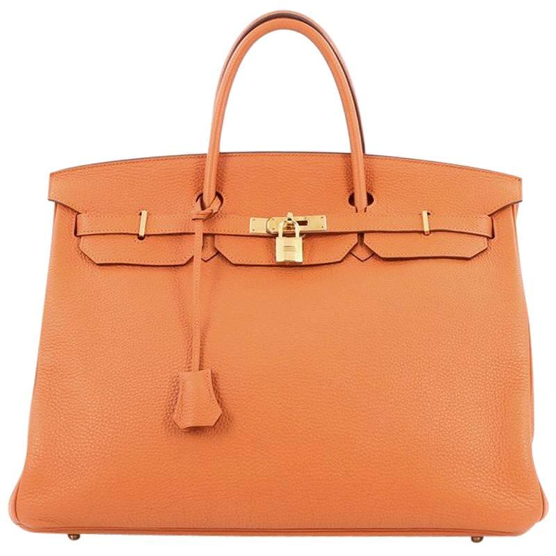 Hermes Birkin Handbag Orange Togo with Gold Hardware 40