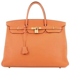 Hermes Birkin Handbag Orange Togo with Gold Hardware 40