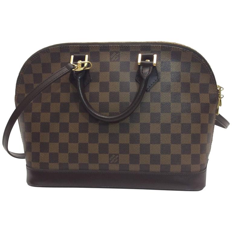 Louis Vuitton Alma Damier Extra Long Crossbody Strap Handbag For Sale at 1stdibs