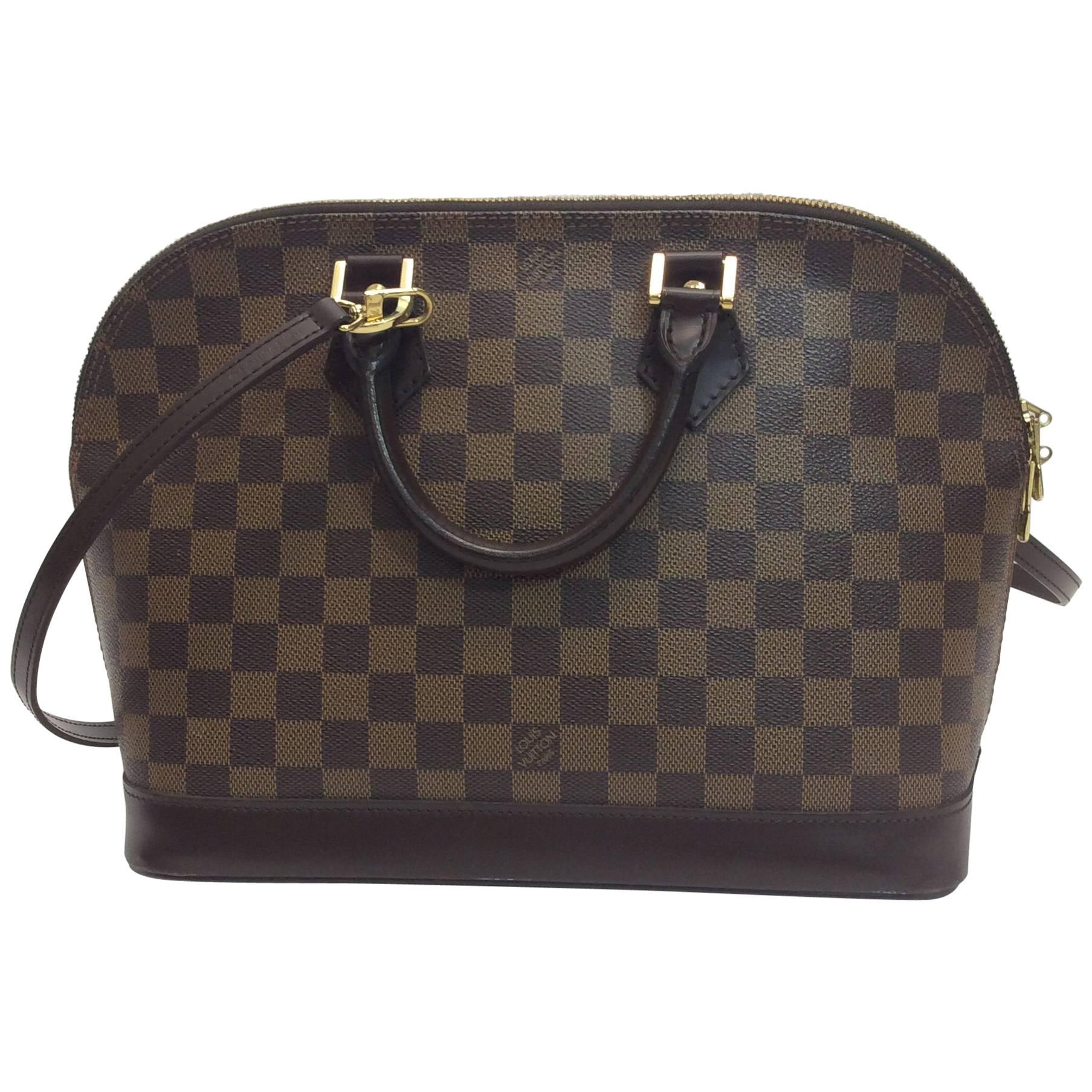 Louis Vuitton Alma Damier Extra Long Crossbody Strap Handbag For Sale