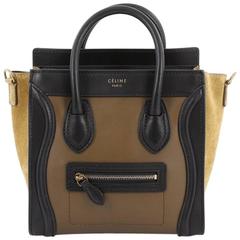 Celine Bicolor Luggage Handbag Smooth Leather Nano