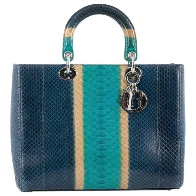 Christian Dior Lady Dior Handbag Python Large at 1stDibs