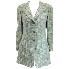 Constructed Chanel Jacket in Turquoise and White and 3 Button Front 7