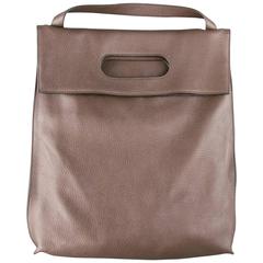 TOM FORD Brown Pebbled Leather Convertible Backpack Tote Bag