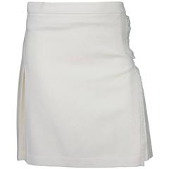 Burberry Ivory Wool Pleated Wrap Skirt sz UK12