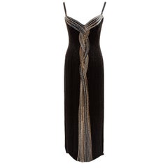 Iconic Bob Mackie Evening Gown Embellished Black Silk Sleeveless Sz10 80s 11