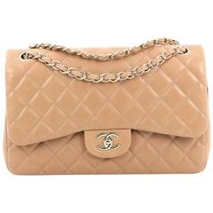 Chanel Classic Double Flap Bag Quilted Lambskin Jumbo 8