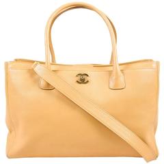 Chanel "Executive Cerf" Beige Caviar Leather XL Tote