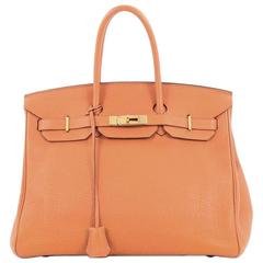 SOLD! Hermès Handbag Birkin 35 Orange Togo Leather - Classic390