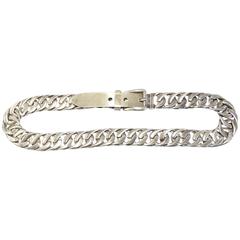 Vintage Rare 1970s Gucci Sterling Silver Chain Flat Link Belt