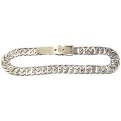 Retro Rare 1970s Gucci Sterling Silver Chain Flat Link Belt