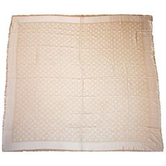 Louis Vuitton Nude Monogram Wool & Silk Large Scarf Shawl 7
