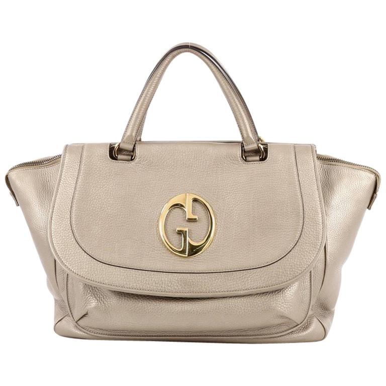 Gucci 1973 Top Handle Bag Leather Medium at 1stDibs gucci 1973 top handle tote 251813