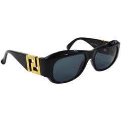 1990s Gianni Versace Greek Key Logo Sunglasses