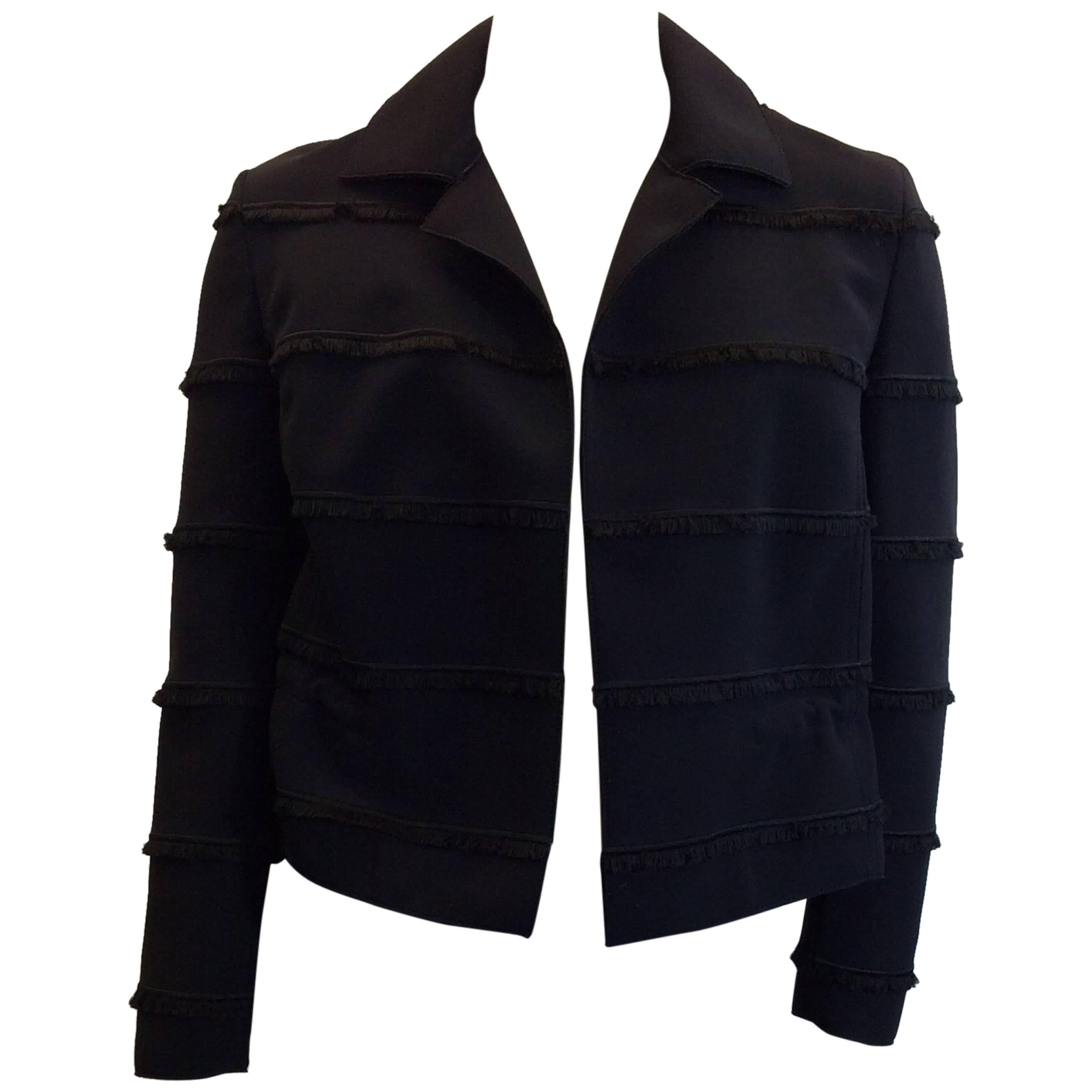 Akris Black Fringe Jacket For Sale