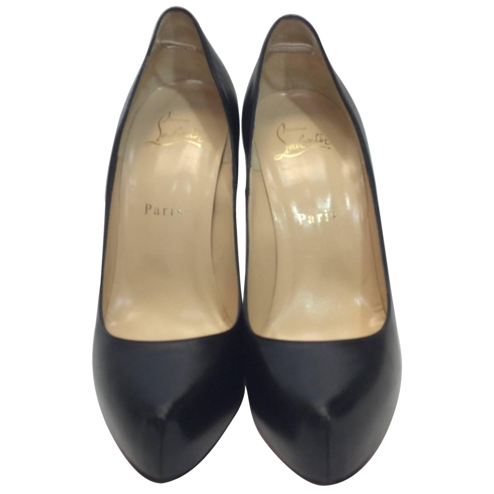 Christian Louboutin Black Leather Pumps For Sale