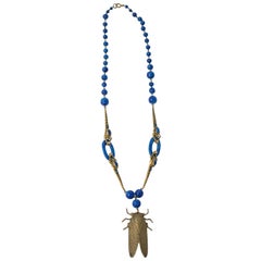 Antique 1920s Scarab Beetle Necklace