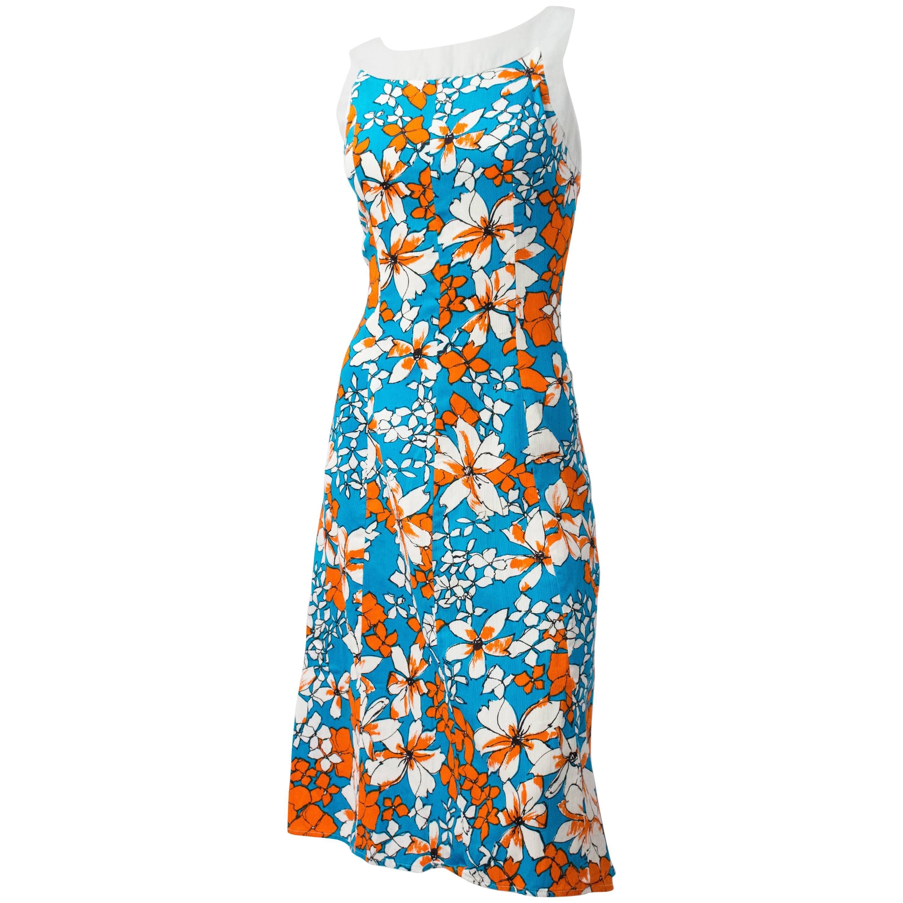 Geblümtes Sommerkleid aus den 60er Jahren  im Angebot