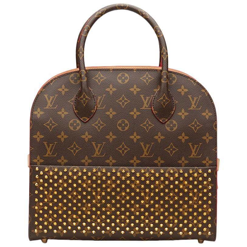 2010s Louis Vuitton Studded Canvas Shopping Bag Christian Louboutin
