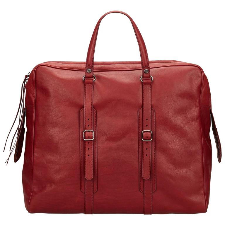 Balenciaga Red Leather Duffel Bag For Sale at 1stdibs
