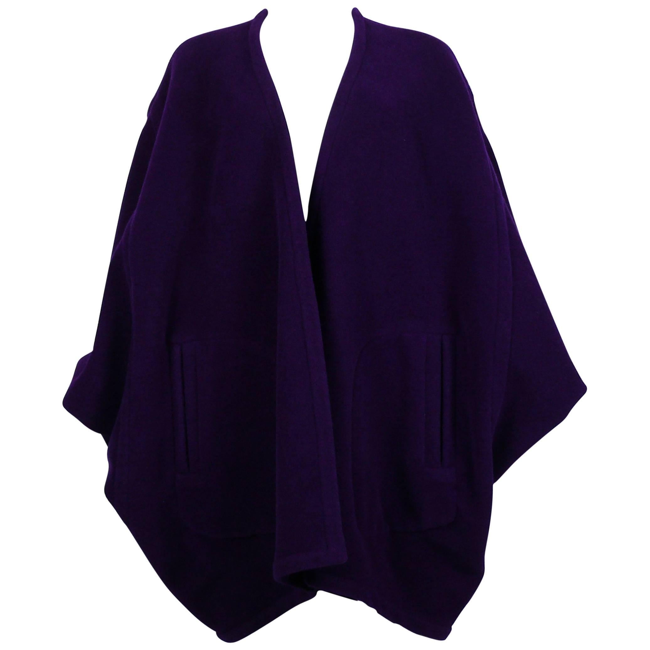 Yves Saint Laurent Rive Gauche Vintage Purple Cape For Sale