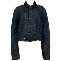 Jean Paul Gaultier Men's Western-style Cowboy Denim Jacket USA Size 32 8
