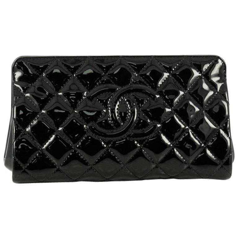 Chanel Timeless CC Clutch Quilted Patent Small