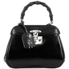 Gucci Lady Lock Bamboo Top Handle Bag Leather Mini