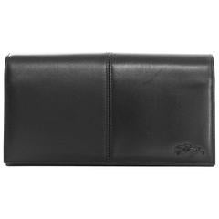 Longchamp Black Leather Long Wallet