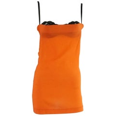 Dolce & Gabanna Orange Silk Top w/ Black Lace Bra - 38 - NWT 8