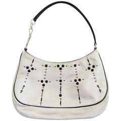 Prada Ivory Satin Baguette with Grommet and Sequins 9
