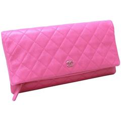 Chanel Pink Caviar Flap Medium Evening Clutch Purse 7