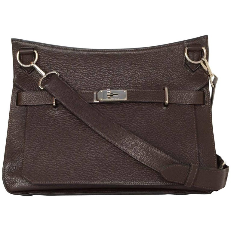 Hermes Brown Clemence 34cm Jypsiere Crossbody Messenger Bag at 1stdibs